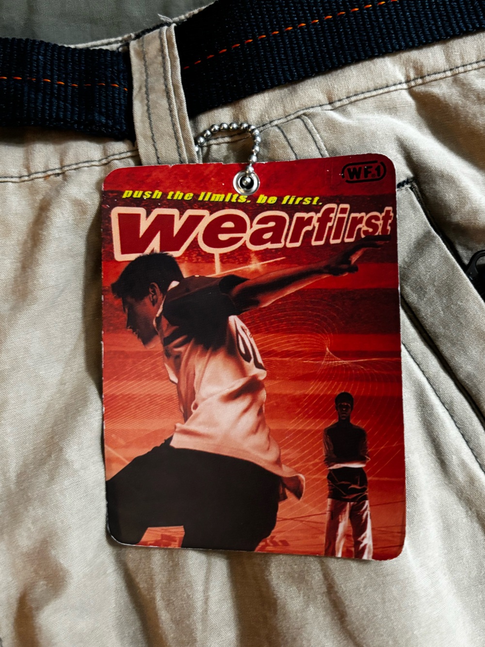 Wear First NWT Cargo Shorts Y2K Khaki Beige Outdoor Utility Cropped Pants + Belt - Picture 5 of 12